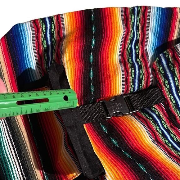 "NEW" Striped Multicolor Drawstring Tribal Peruvian Boho Backpack Unisex OS - Picture 6 of 13